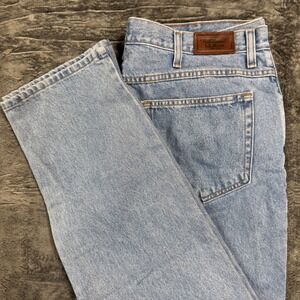 LL Bean Mens Classic Fit Light Wash Straight Leg Denim Jeans 38x32